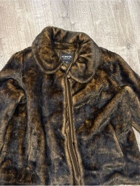 Olympia limited inc Brown Faux Fur Jacket for Women